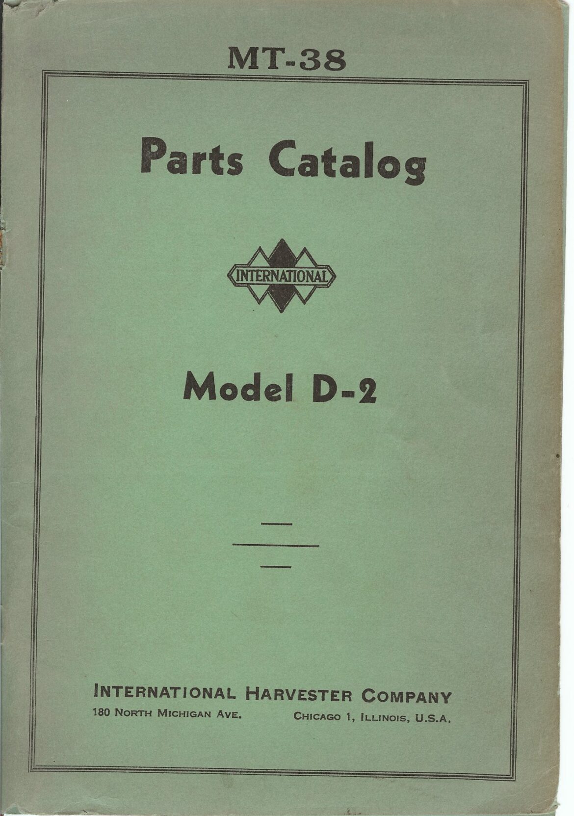 MT-38 Parts CatalogInternational Harvester Pickups D-2 Series  – 211 Pages